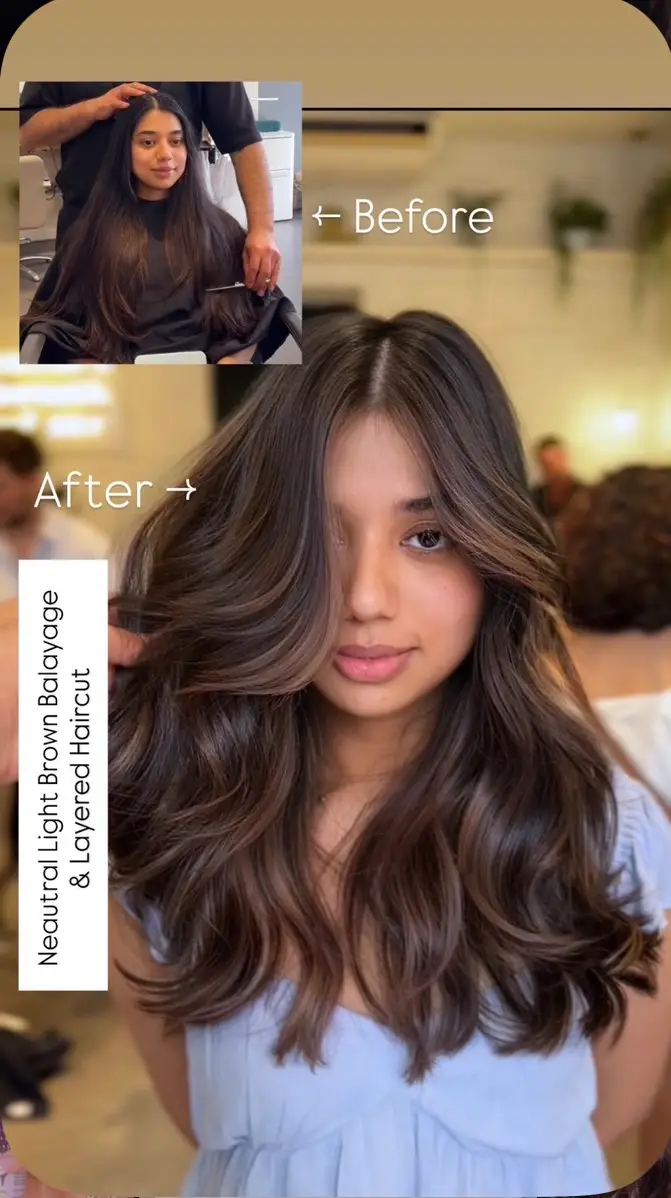 Balayage before and after